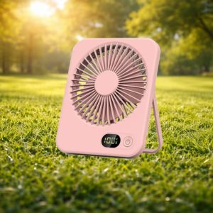 Portable table top fan Pink